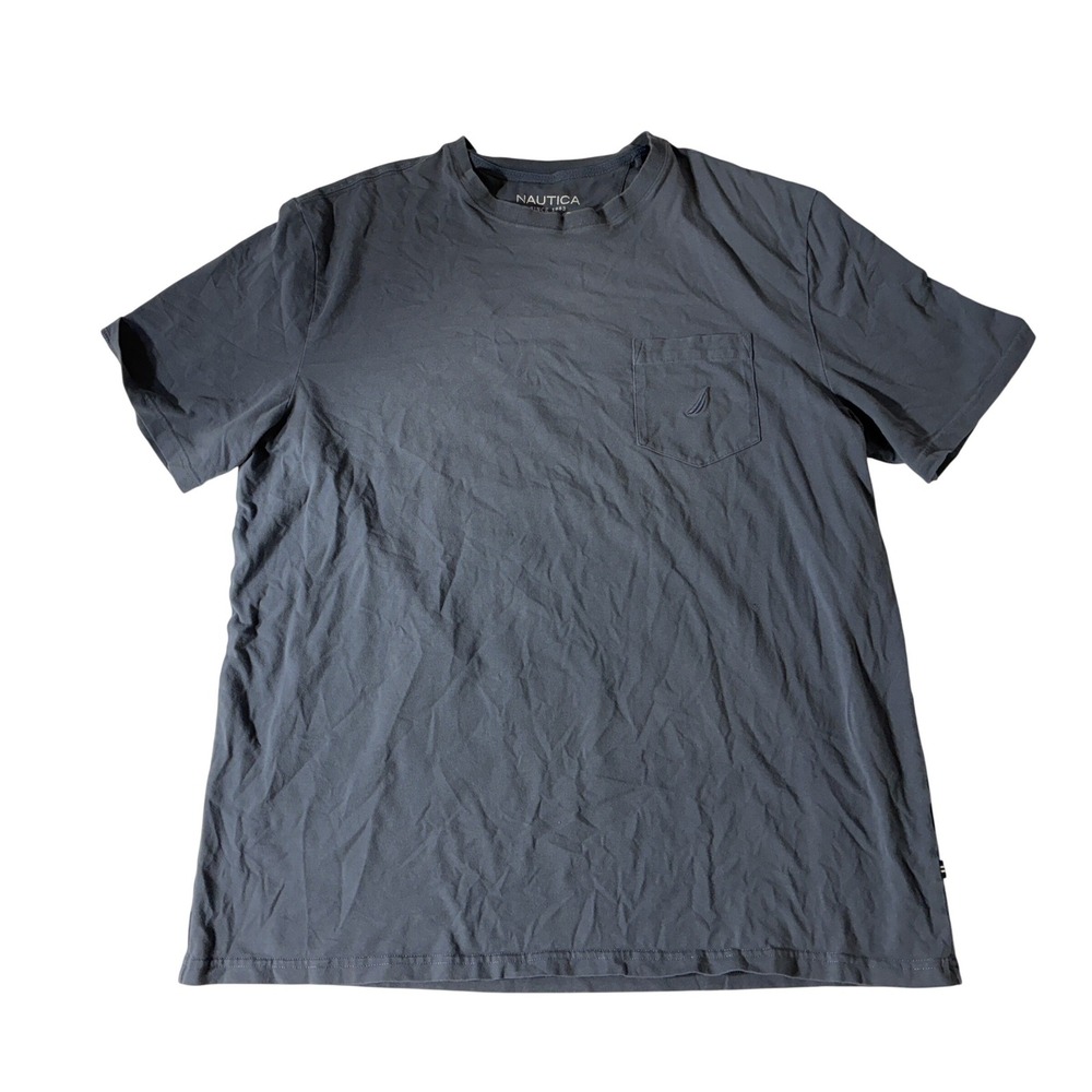 Nautica Men's XL Navy Performance Pocket Tee cotton blend T-Shirt